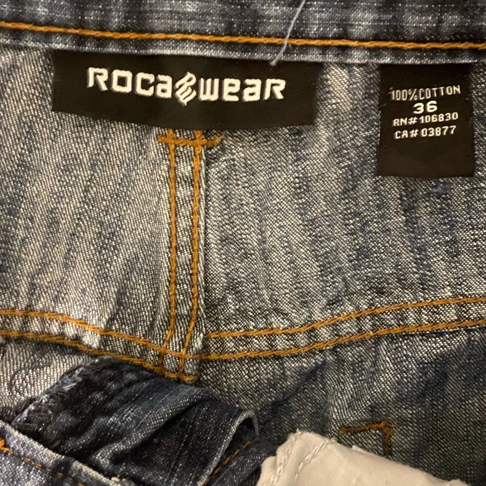 Rocawear Dark Blue Jeans with White Accents - Picture 3 of 5